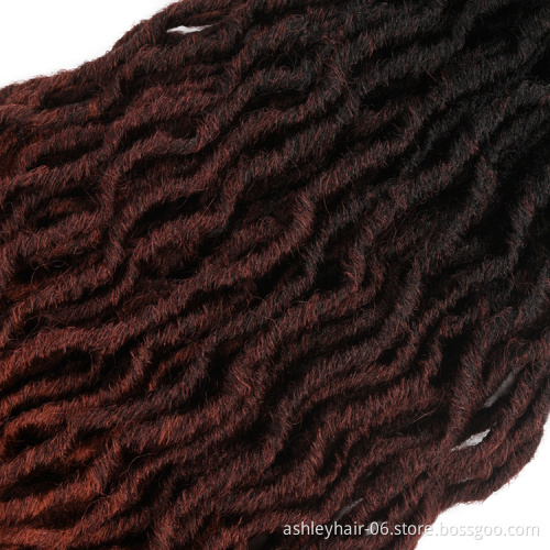 new goddesss faux locs  ombre color curly faux locs 18inch crochet faux locks